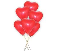 Godfather 12 Inch Romantic Latex Heart Shaped Balloons For Valentine's Day Weddings Anniversary Love Celebration Parties Pack of 50 (Red)