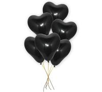 Godfather 12 Inch Romantic Latex Heart Shaped Balloons For Valentine's Day Weddings Anniversary Love Celebration Parties Pack of 50 (Black)
