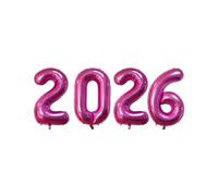 Godfather 16 Inch 2026 Foil Number Balloons for New Year Eve Festival Party Supplies Graduation Decorations (Pink)