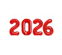 Godfather 16 Inch 2026 Foil Number Balloons for New Year Eve Festival Party Supplies Graduation Decorations (Red)