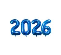 Godfather 16 Inch 2026 Foil Number Balloons for New Year Eve Festival Party Supplies Graduation Decorations (Blue)