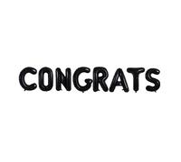 Godfather 16inches Theme Party Words Foil Phrases Alphabet Letters Balloon Banners for Party Decorations (Black, Congrats)