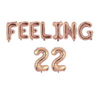 Godfather 16inches Theme Party Words Foil Phrases Alphabet Letters Balloon Banners for Party Decorations (Rose Gold, Feeling 22)