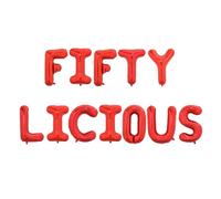 Godfather 16inches Theme Party Words Foil Phrases Alphabet Letters Balloon Banners for Party Decorations (Red, Fifty Licious)