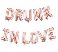 Godfather 16inches Theme Party Words Foil Phrases Alphabet Letters Balloon Banners for Party Decorations (Rose Gold, Drunk in Love)