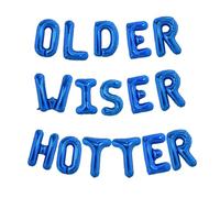 Godfather 16inches Theme Party Words Foil Phrases Alphabet Letters Balloon Banners for Party Decorations (Blue, Older Wiser Hotter)