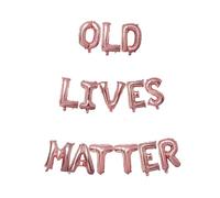 Godfather 16inches Words Phrases Theme Party Foil Balloons Alphabet Letters Foil Party Balloon Banners For Decoration (Rose Gold, Old Lives Matter)