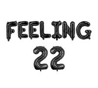 Godfather 16inches Words Phrases Theme Party Foil Balloons Alphabet Letters Foil Party Balloon Banners For Decoration (Black, Feeling 22)