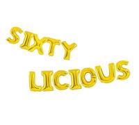 Godfather 16inches Words Phrases Theme Party Foil Balloons Alphabet Letters Foil Party Balloon Banners For Decoration (Gold, Sixty Licious)