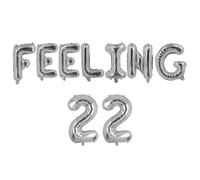 Godfather 16inches Words Phrases Theme Party Foil Balloons Alphabet Letters Foil Party Balloon Banners For Decoration (Silver, Feeling 22)