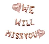 Godfather 16inches Words Phrases Theme Party Foil Balloons Alphabet Letters Foil Party Balloon Banners For Decoration (Rose Gold, We Will Miss You)