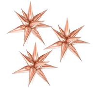Godfather 22Inches Foil Star Explosion Balloons Large Spike Mylar Cone Balloons Decor for Theme Party Decorations Set of 2Pcs (Rose Gold)