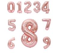 Godfather 40 inch Large Foil Number Balloons Digit Number Foil Helium Balloons for Birthday Party Celebration Decoration Anniversary Theme Party Supplies for Kids and Adults (Rose Gold, Number 8)
