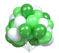 Godfather 51pcs Multicoloure Balloons 10 Inch Large Eco Friendly Balloons Perfect for Kids Party Balloon Baby Shower Wedding Anniversary Helium Or Air Use (Green White Light Green)