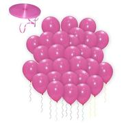 Godfather Balloons Air Filling Plain Balloons For Birthday Wedding Or Party Decorations With 10 Meter Ribbon Send Randomly (Hot Pink, 5 Inches Pack Of 30)