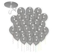 Godfather Balloons Air Filling Plain Balloons For Birthday Wedding Or Party Decorations With 10 Meter Ribbon Send Randomly (Silver, 12 Inches Pack Of 20)