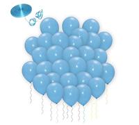 Godfather Balloons Air Filling Plain Balloons For Birthday Wedding Or Party Decorations With 10 Meter Ribbon Send Randomly (Light Blue, 5 Inches Pack Of 30)
