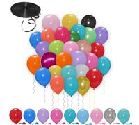 Godfather Balloons Air Filling Plain Balloons For Birthday Wedding Or Party Decorations With 10 Meter Ribbon Send Randomly (Multi Color, 5 Inches Pack Of 30)