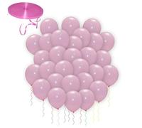 Godfather Balloons Air Filling Plain Balloons For Birthday Wedding Or Party Decorations With 10 Meter Ribbon Send Randomly (Baby Pink, 10 Inches Pack 25)