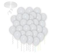 Godfather Balloons Air Filling Plain Balloons For Birthday Wedding Or Party Decorations With 10 Meter Ribbon Send Randomly (White, 12 Inches Pack Of 20)
