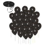 Godfather Balloons Air Filling Plain Black Balloons For Birthday Wedding Or Party Decorations With 10 Meter Ribbon Send Randomly (Black, 10 Inches Pack 30)