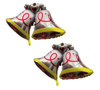 Godfather Christmas Decoration Accessories Mylar Foil Balloons for X-Mas New Year Carnival Festival Theme Party Decorations for Indoor Outdoor (Silver Bells 30 Inches, Pack of 2)