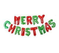 Godfather Christmas Theme Party Decorations Accessories Merry Christmas Foil Banner Balloons 16inches, Red and Green (Merry Christmas)