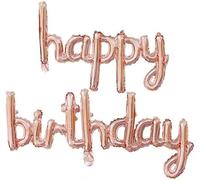 Godfather Cursive Letter Happy Birthday Banner 16 Inch Foil Mylar Birthday Banner Reusable Ecofriendly Birthday Party Decoration Supplies (Rose Gold 04)