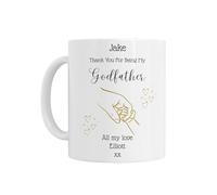 Godfather Gift - Personalised Godfather Mug, Thank You Hands Design, White Ceramic