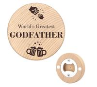 Godfather Gifts Godparents God Fathers Gifts from Godson Goddaughter Birthday Christening Gift Wooden Beer Bottle Opener Magnetic Presents Ideas for Men Christmas Fathers Day