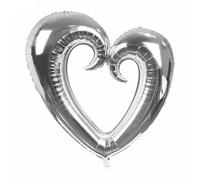 Godfather Hook Heart Shape Aluminium Foil Balloons Inflatable Wedding Party Decoration Valentine Days Birthday Baby Shower Air Balloons for Indoor Outdoor Use (Silver, 40 inches Pack of 1)