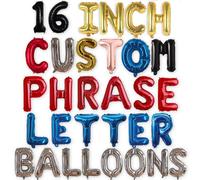 Godfather Ltd 16 Inch Balloons Alphabet Letters And Numbers Foil Customised Balloons Create Your Own Banner For Party Decoration