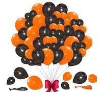 Godfather Ltd Halloween Decoration Balloons Pumpkin Foil Balloon 16 inch Halloween Foil Set (Orange Black Balloon 12 Inch 60 Pcs)
