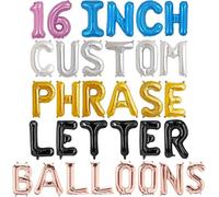 Godfather Ltd Letter Foil Balloons - Custom Phrase 16 Inch Balloon Alphabet Letters And Numbers Foil Mylar Balloons - Create Your Own Balloon Banner for Birthday Baby Shower