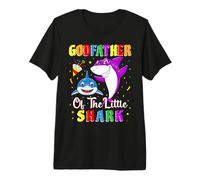 Godfather of The Little Shark Godson Shark Birthday Party Premium T-Shirt