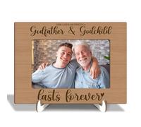Godfather Picture Frame - The Love Between Godfather & Godchild, Baptism Gifts for Godfather, Wood Picture Frame with Wood Stand, Home Shelf Desk Decor Tabletop Display, Fits 4x6" Horizontal -12