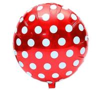 Godfather Polka Dot Round Shape Foil Balloons 18 inches Helium balloons for Birthday Party Baby Shower Wedding Decorations for Home and Office Party Celebrations (Red, Pack of 5)