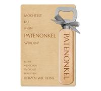 Godfather Questions Set Wooden Bottle Opener with Wooden Sign and Grey Ribbon Would You Like to Be My Godfather Godfather Questions Birth Christening Gifts Godfather Gift for Men