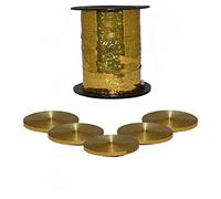 Godfather Shiny Curling Ribbon 5mm Metallic Multicolor Balloon String Gift Wrapping Bow Ribbon for Christmas Wedding Flower Gift Wrapping Party Decor (Holographic Gold, 30 Meter)