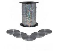 Godfather Shiny Curling Ribbon 5mm Metallic Multicolor Balloon String Gift Wrapping Bow Ribbon for Christmas Wedding Flower Gift Wrapping Party Decor (Holographic Silver 100 Meter)