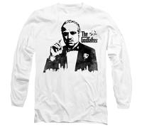 Godfather Silhouette Unisex Long Sleeve T Shirt, White, Large