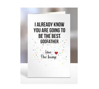 GodFather to be card, Love You, Fathers, Mothers Day from The Bump, Already Know You Are Best, Funny Gifts, Present for Christmas, A5-237_99
