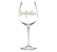 Godfather - Vinyl Sticker Decal Transfer for Wine Glasses, Mugs, Bottles, Gift Bag, Box. Christening (Large - 6cm Tall Capital Letter Height, Navy Blue)