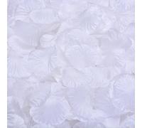 Godfathger 100pcs White Artificial Silk Rose Petals Valentine Flower Decoration Confetti for Romantic Scenes Wedding Anniversary, Confession, bedroom, Birthday Decoration.