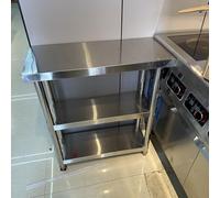 GODFSAHG Stainless Steel Table,Commercial Kitchen Work Table,3-Tier Kitchen Work Table with Adjustable Foot,the triangle is fixed to support,for Restaurant Warehouse Home Kitchen Garage
