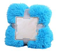 GODGETS Super Soft Long Shaggy Throw Blanket Faux Fur Warm Elegant Cozy with Fluffy Blanket Suitable for Bed Chair or Sofa Sky Blue 160×200 CM