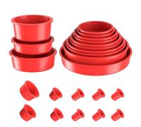 GODIAG Automotive Cap Plugs Kit 23 PCS Suitable for Smoke Leakage Testing and Various Automotive Pipeline Openings Automotive Block Cap Plugs Kit for Automotive Smoke Machine Leak Detector, Red