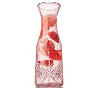 Godinger Carafe Pitcher, Water Pitcher, Wine Carafe, Glass Water Pitcher - Pink, 32oz, Dublin Collection