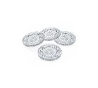 Godinger Dublin 4-Piece Coaster Set - Silver Finish, 4 x 4 x 0.38 in, 25987