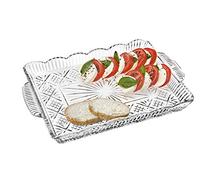 Godinger Dublin Crystal Rectangular Serving Tray, Clear, 16x1.75x11
